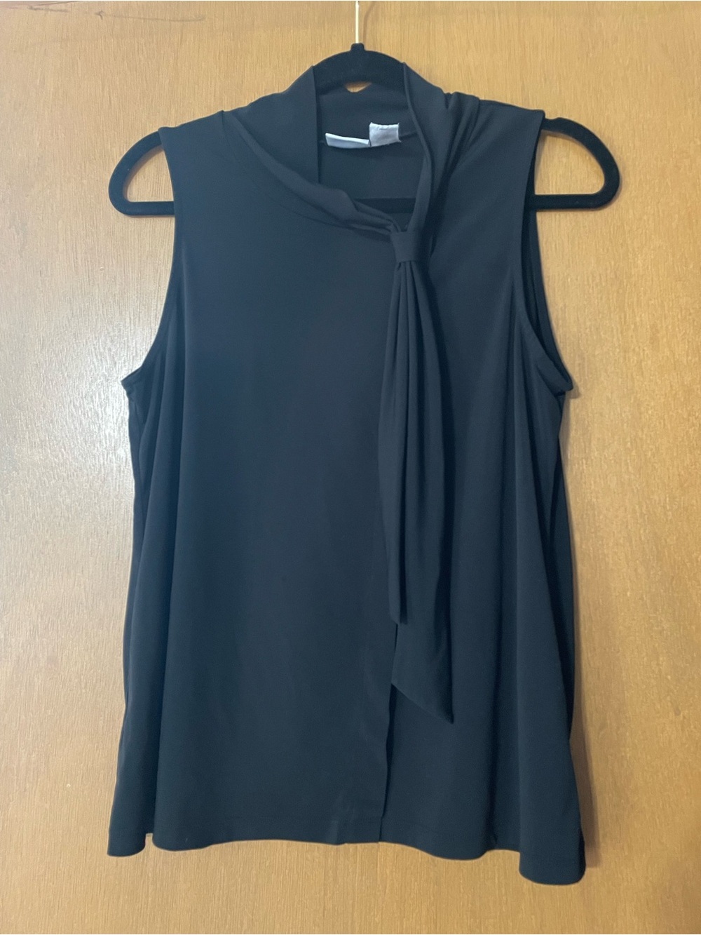 Worthington Black Sleeveless Tie-Neck Camisole